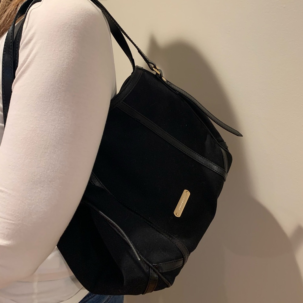 Black Burberry Fabric Canterbury Tote